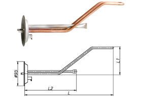 ТЭН для бойлера Thermex 1500 Вт 230 В на фланце 95 мм