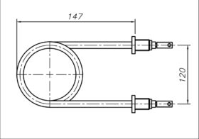 ТЕН 2500-3200 Вт 230 В до професійного харчового котла КПЕ-100/125