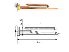 ТЭН для бойлера 1200-4000 Вт 220 В на фланце 1 1/4”