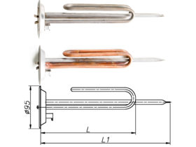 ТЭН для бойлера Thermex 1500-2000 Вт 230 В на фланце 95 мм